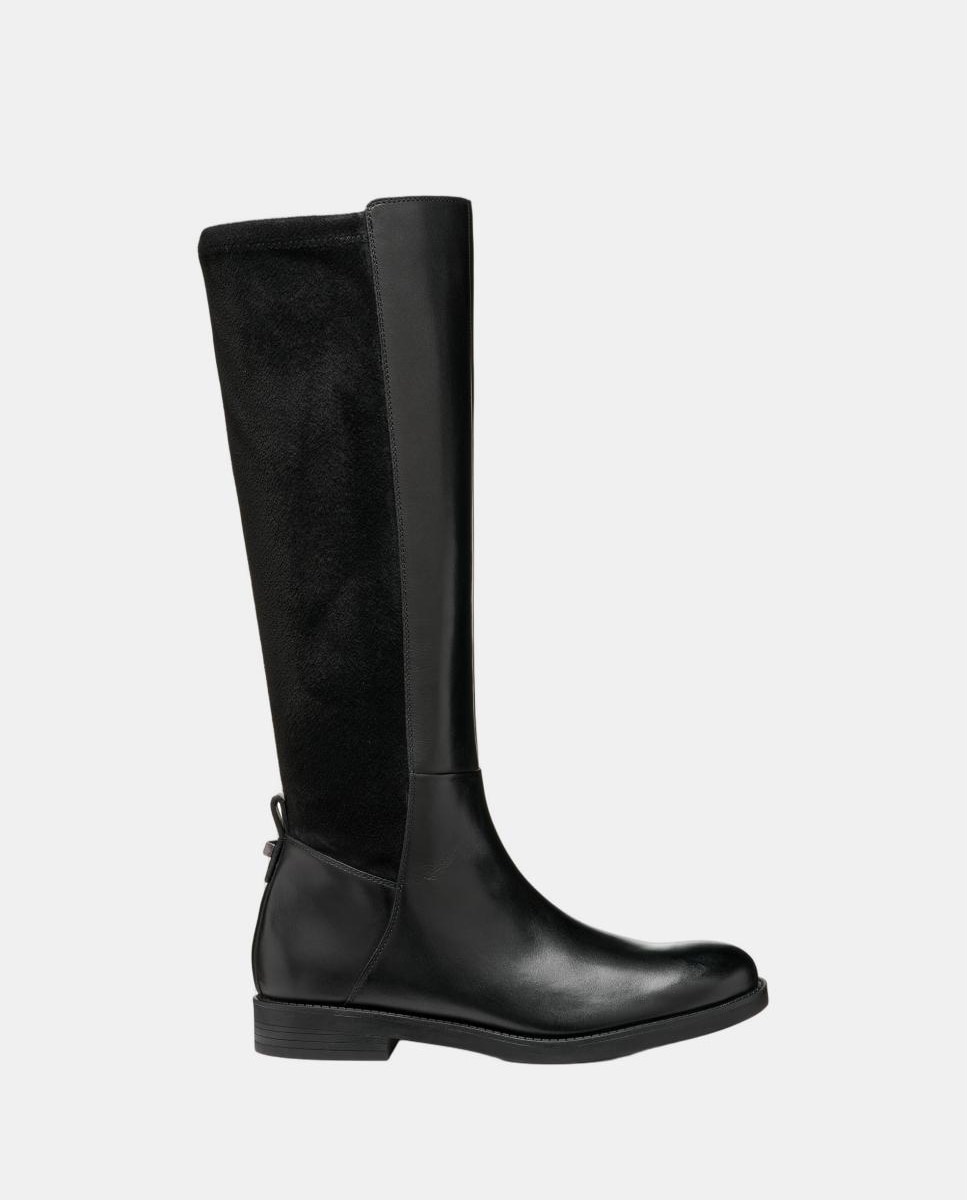 Imagen 0 de Bota alta de señora en piel lisa Negro