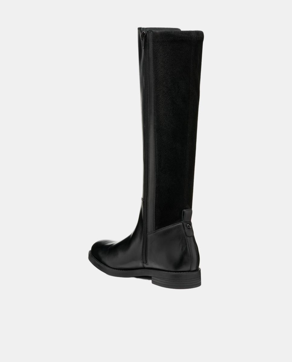 Bota alta de señora en piel lisa - Geox - Negro Negro-3