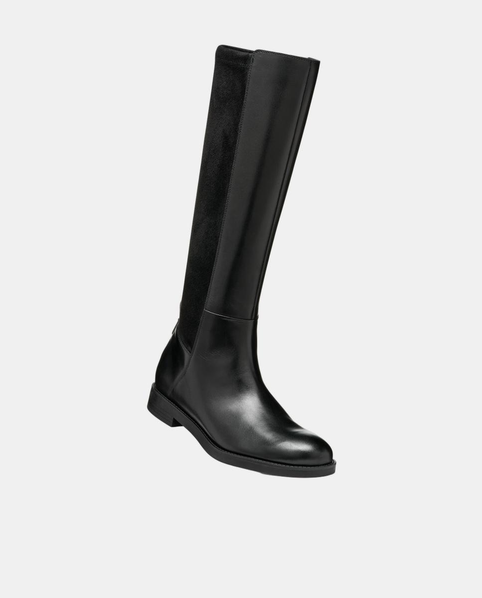 Bota alta de señora en piel lisa - Geox - Negro Negro-4