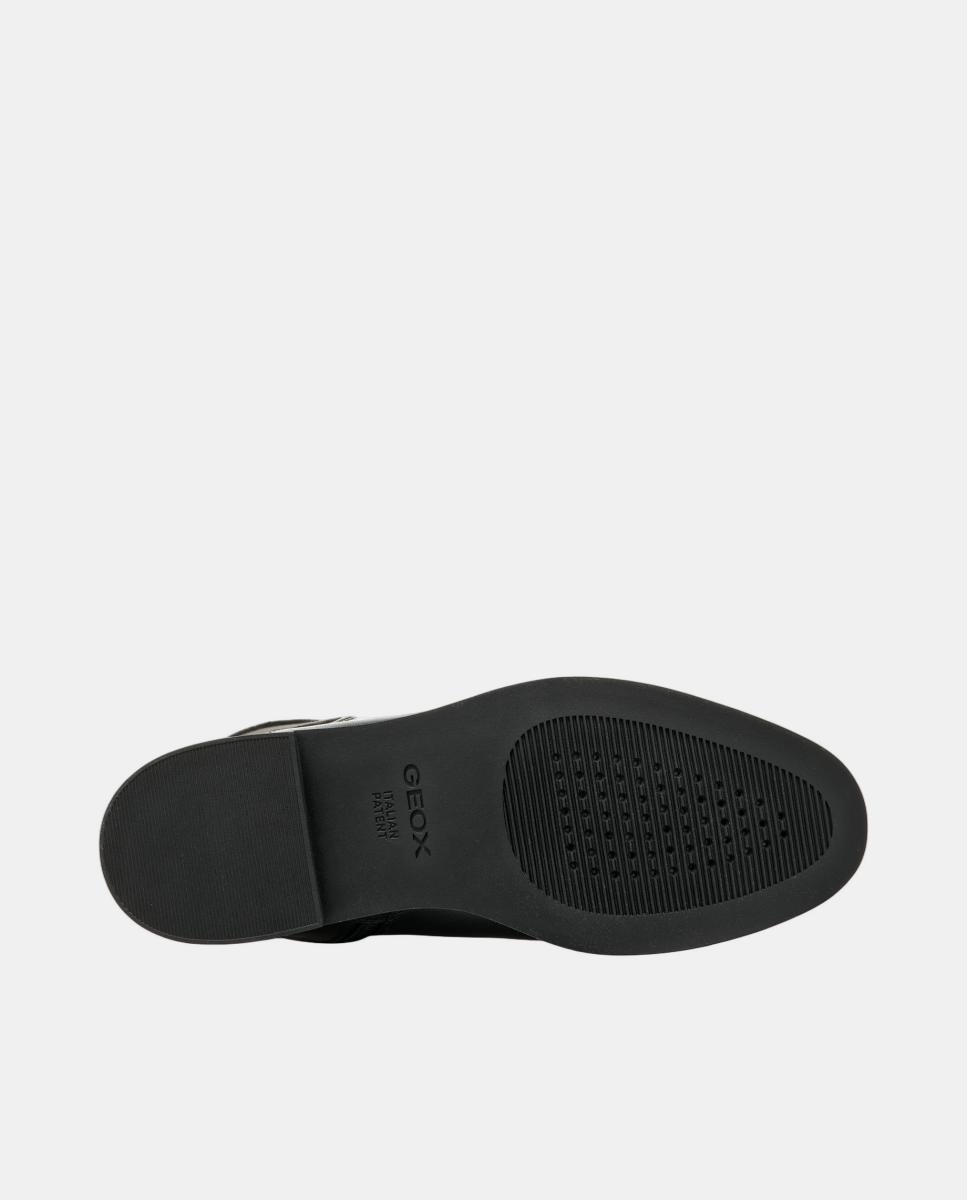 Bota alta de señora en piel lisa - Geox - Negro Negro-6