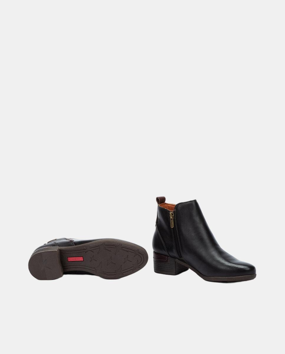 Imagen 5 de Botines de tacón de mujer de piel con cremallera - Pikolinos - Negro Negro
