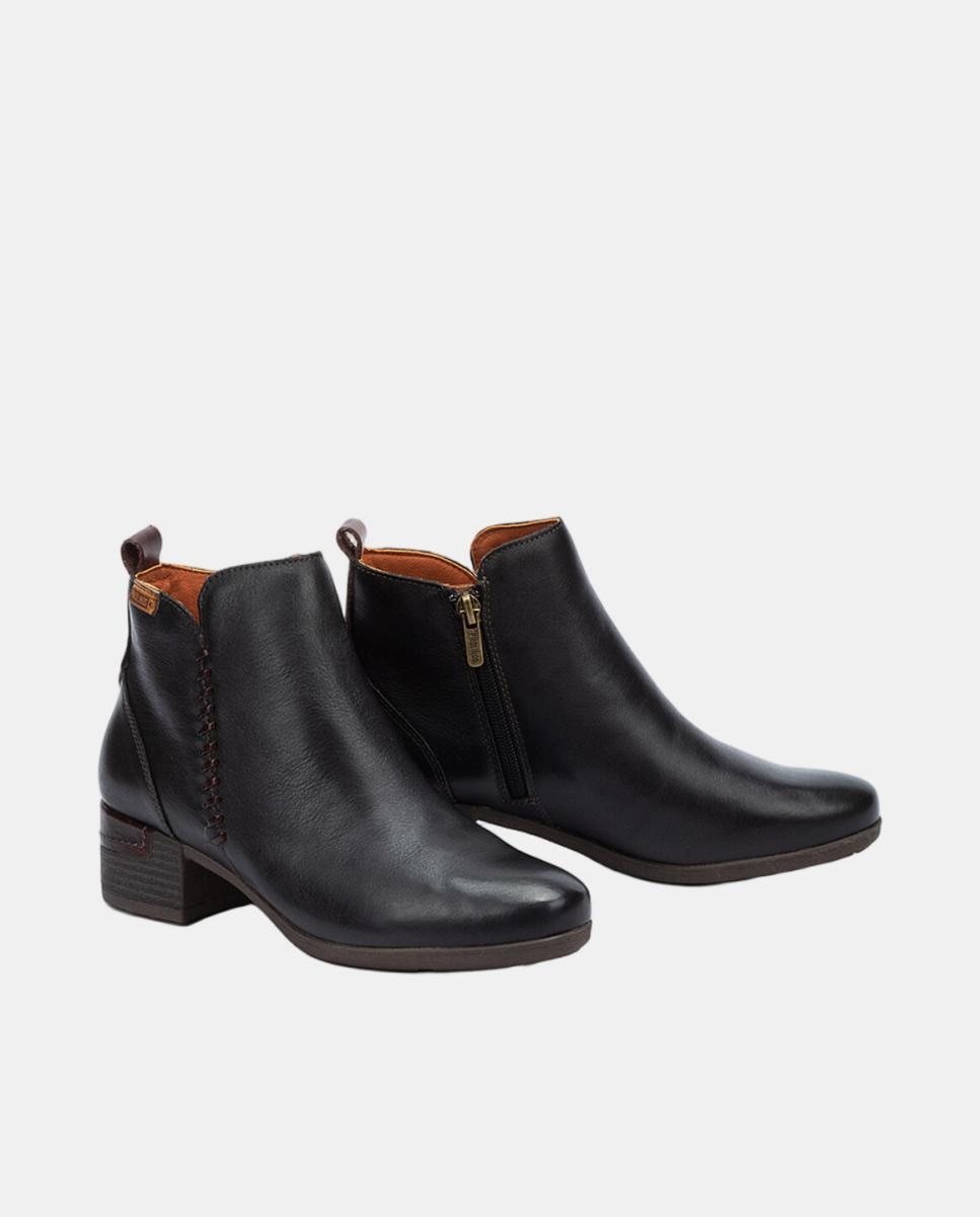 Imagen 6 de Botines de tacón de mujer de piel con cremallera - Pikolinos - Negro Negro