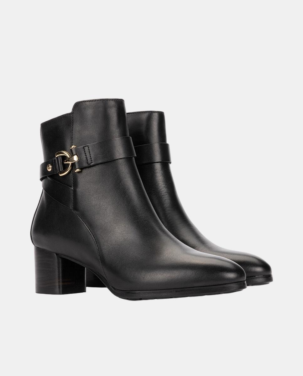Botines de tacón de mujer de piel con cremallera - Pikolinos - Negro Negro-2
