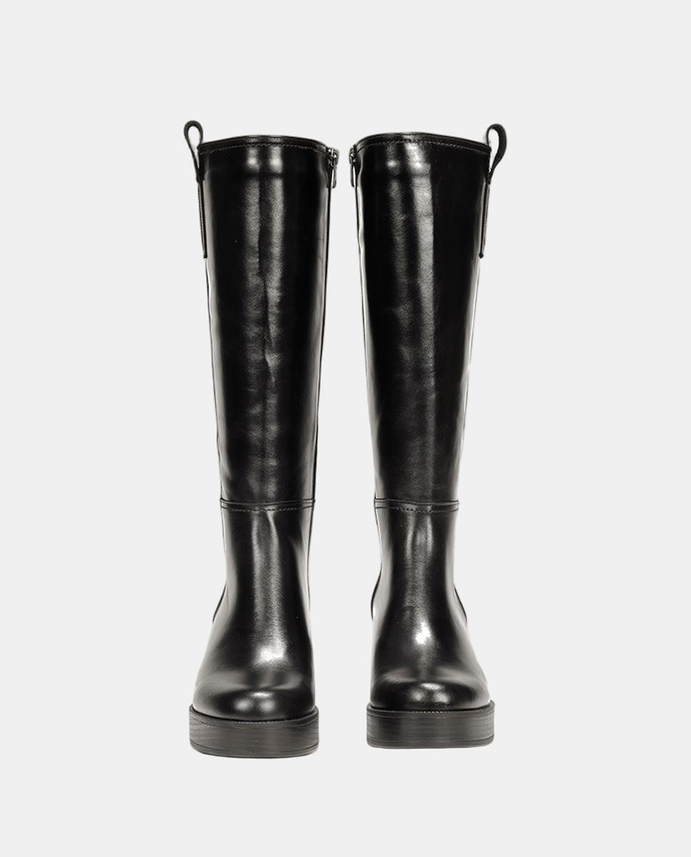 Botines de mujer en piel con tacón bloque extra ligero - Fluchos - Negro Negro-3