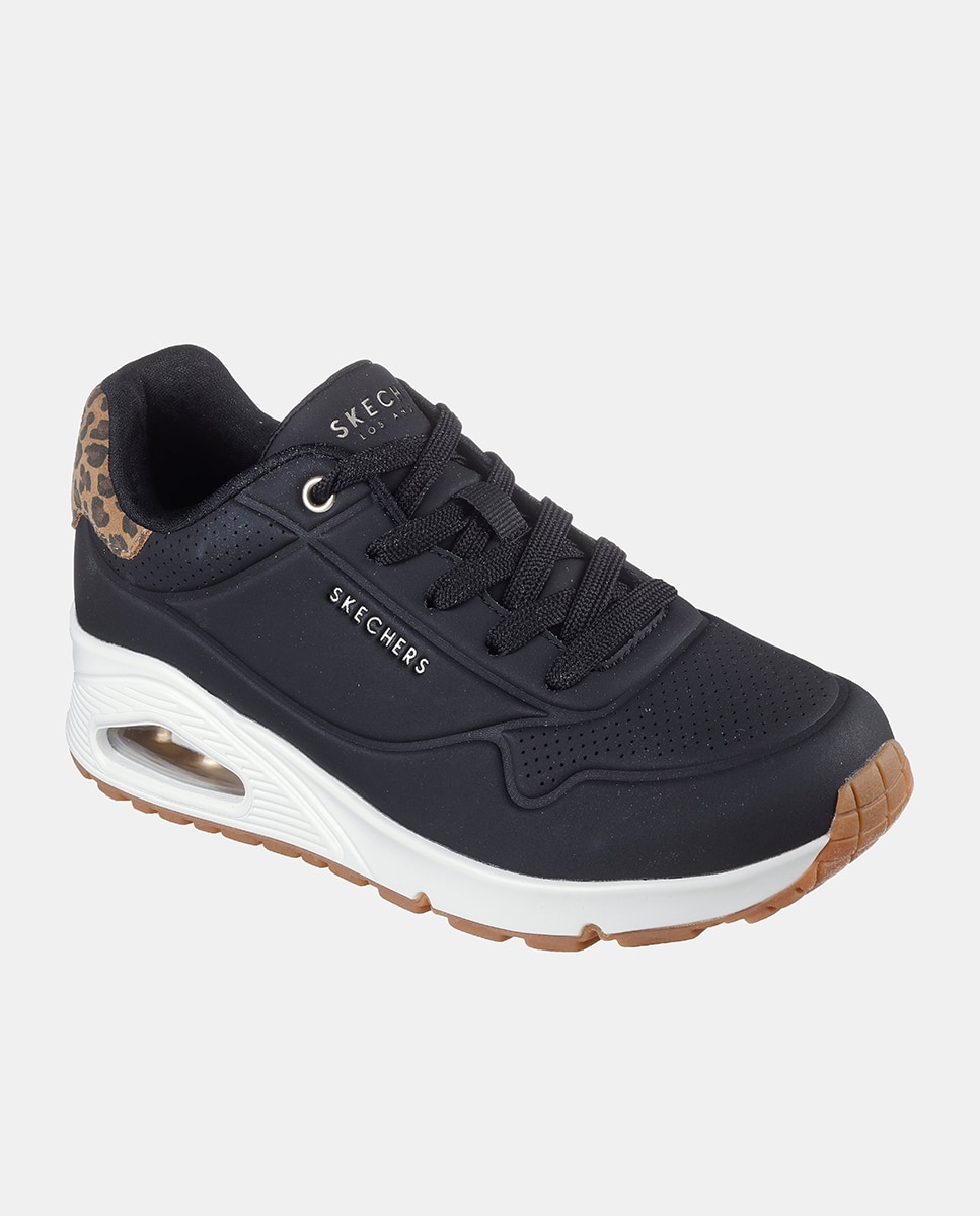Deportivo mujer piel y camara de aire - Skechers - Negro Negro-2