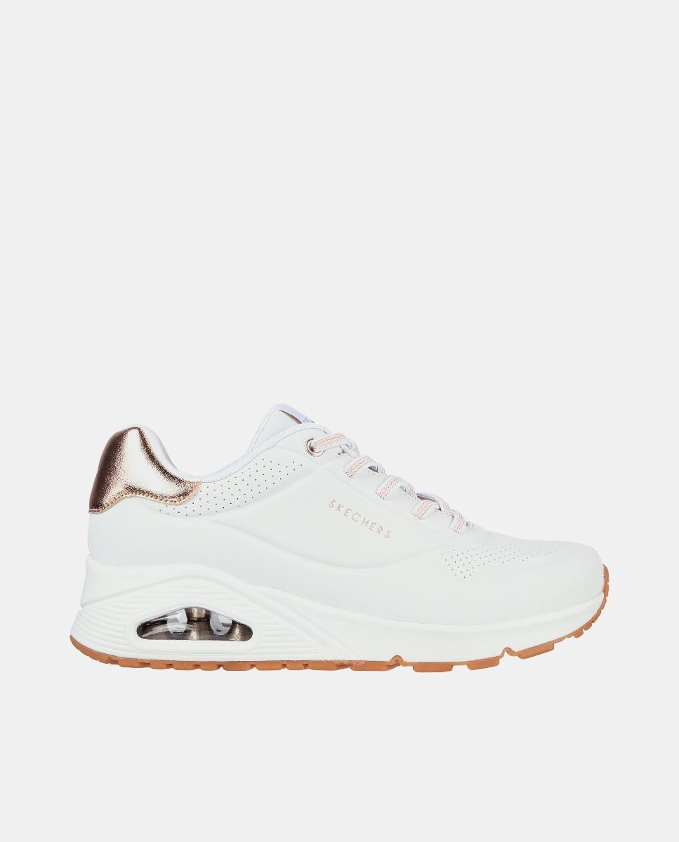 Sapatilhas em Pele com Câmara de Ar Branco-1