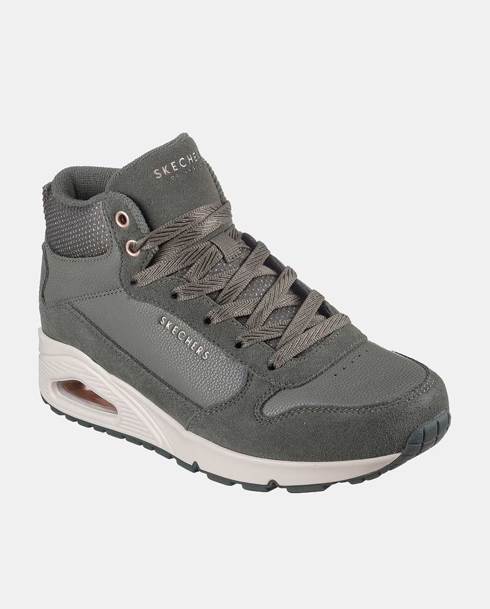 Imagen 2 de Bota mujer con collar de lana - Skechers - Verde Oliva Verde Oliva