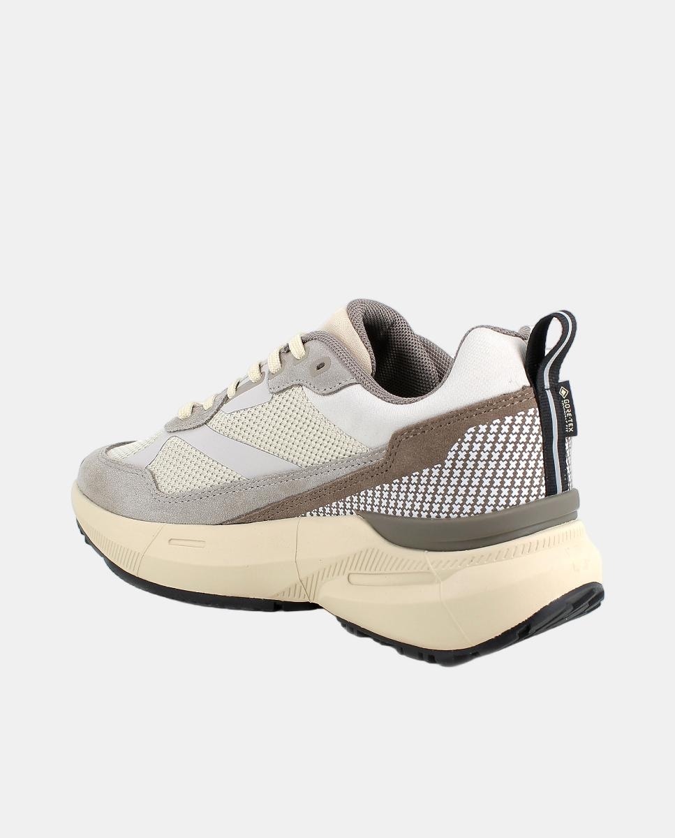 Sapatilhas em Pele e Tecido, Forro Goretex Invisible Fit e Atacadores Natural-3