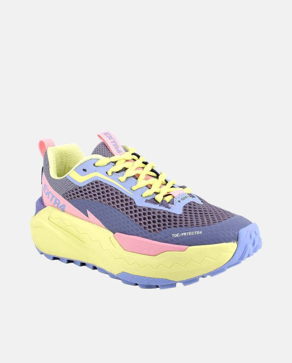 Sapatilhas em Tecido e PU com Forro Goretex Invisible Fit e Atacadores Multicolor-2