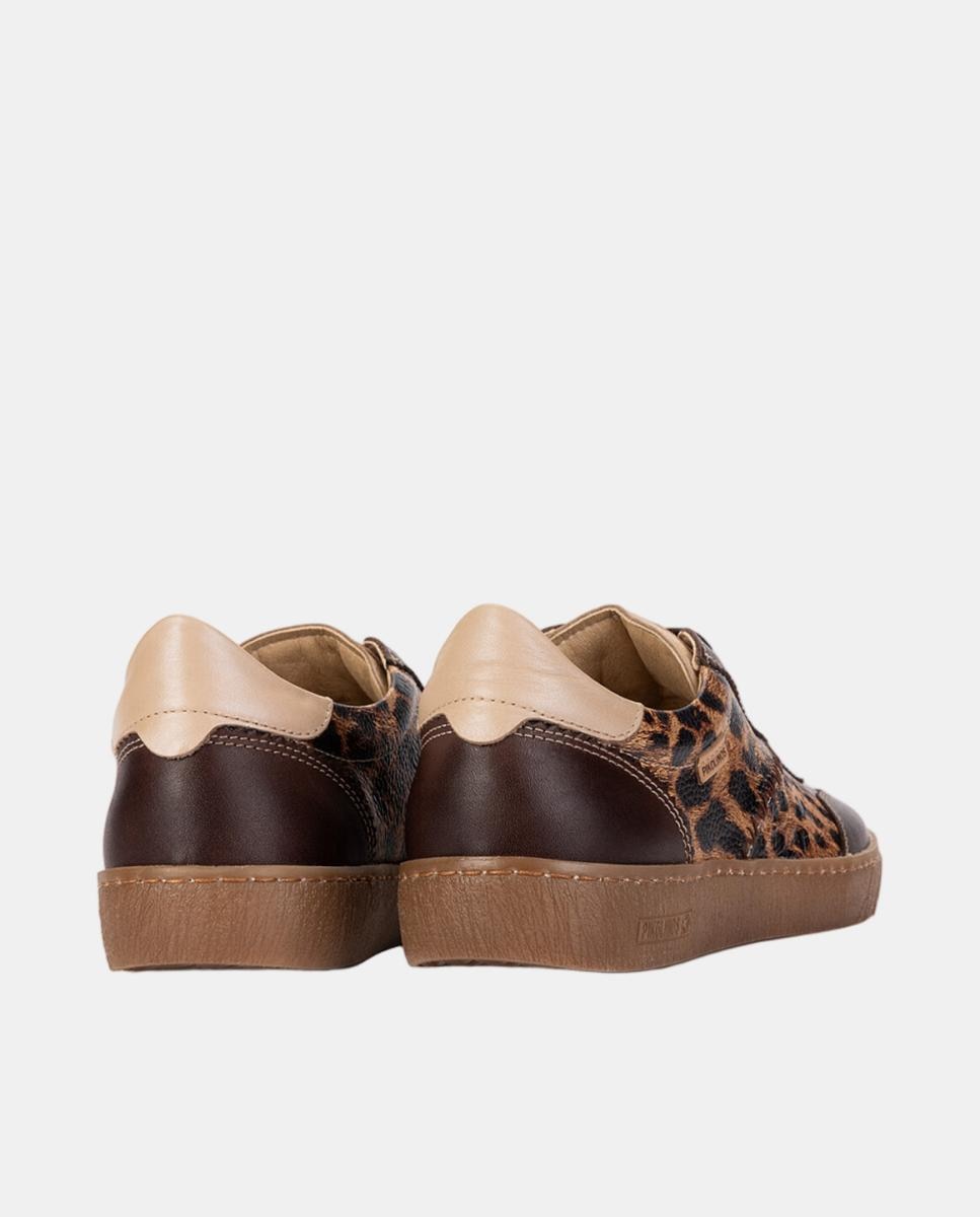 Sapatilhas de Mulher em Pele com Palmilha Memory Foam Amovível - Castanho Castanho-3