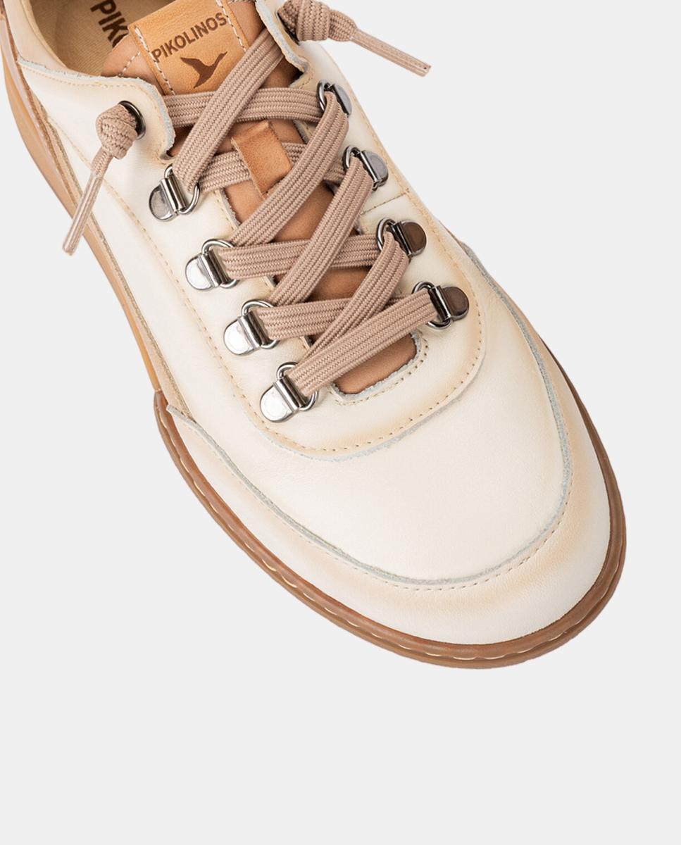 Zapatillas de mujer de piel con plantilla Memory Foam extraíble - Pikolinos - Blanco Blanco-4