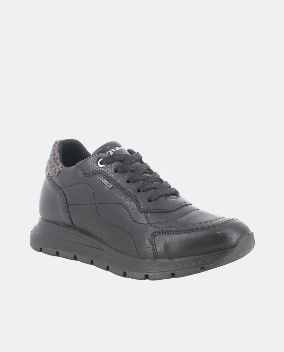 Sapatilhas em Pele com Forro Goretex e Fecho de Atacadores Preto mate-2