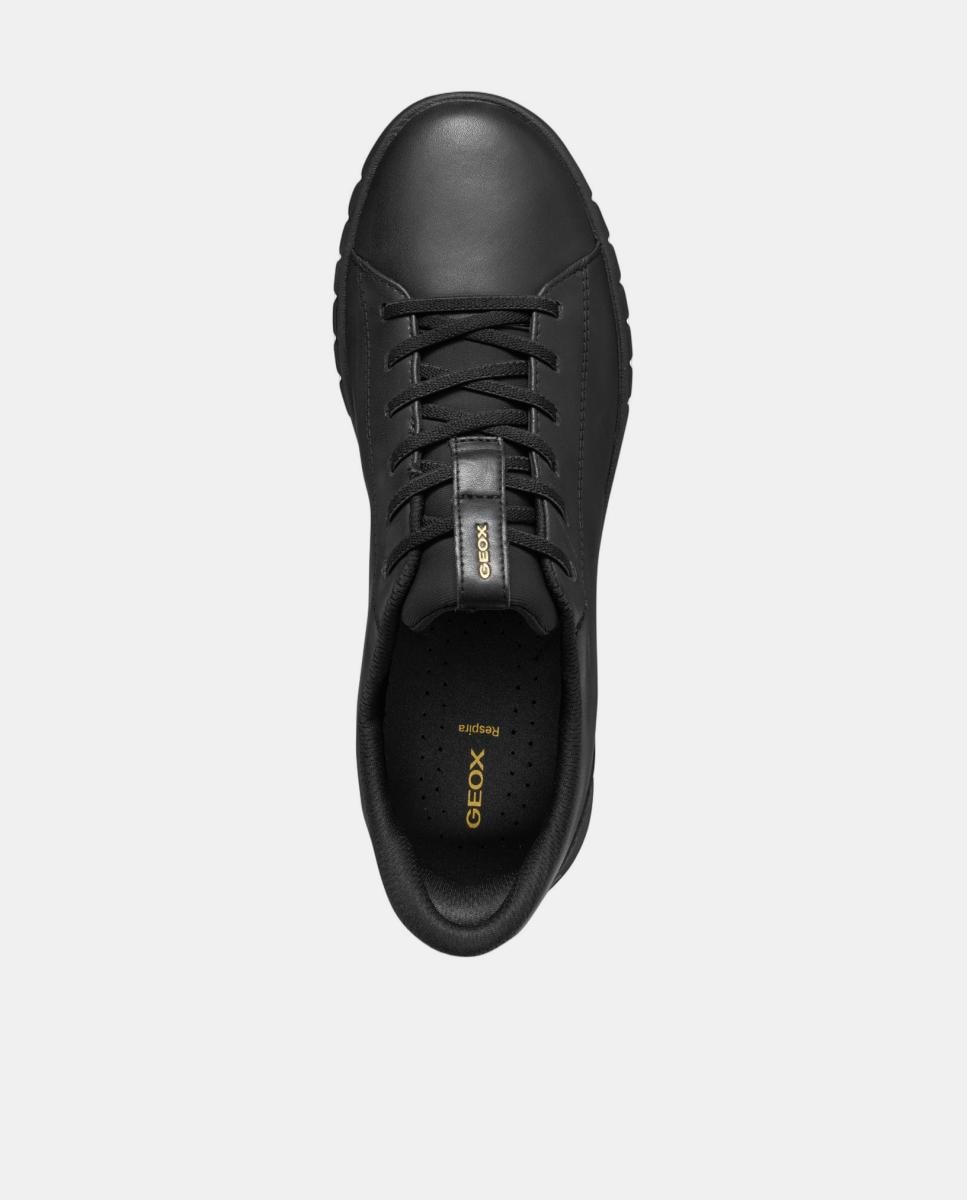 Sapatilhas de mulher em pele e calce fast-in Preto-5