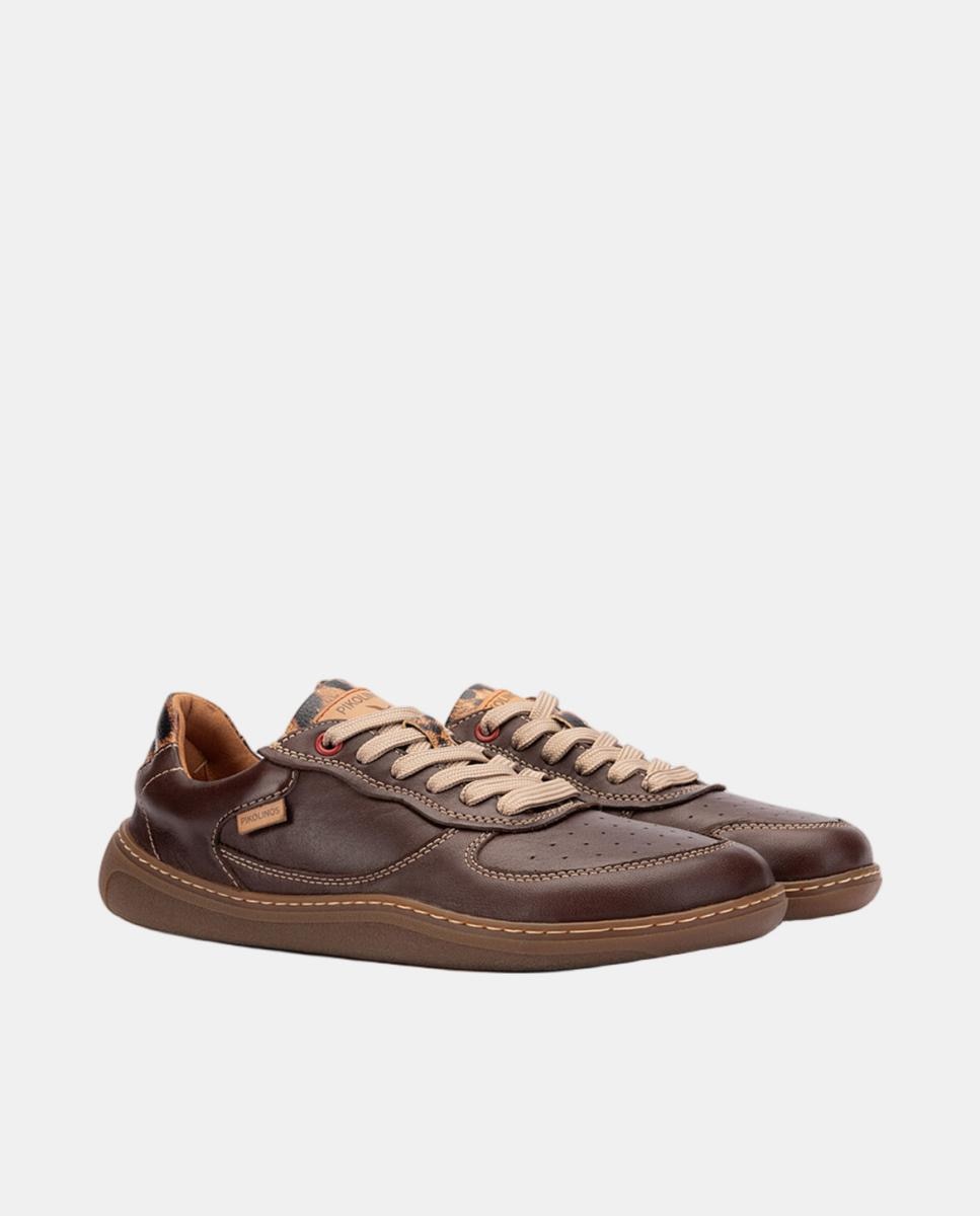 Zapatillas de piel Barefoot unisex en color - Pikolinos - Marrón oscuro Marrón oscuro-2