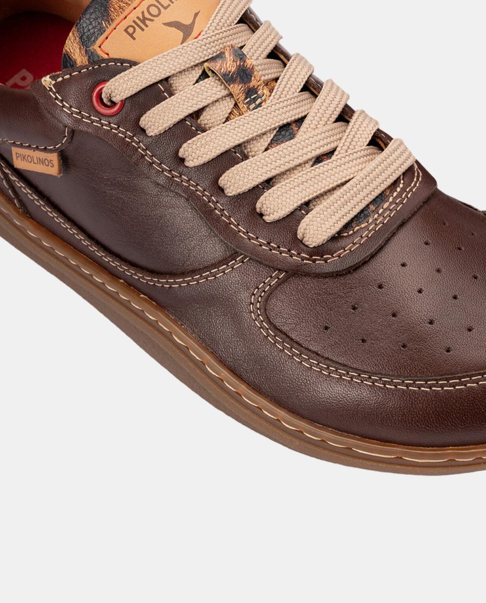 Zapatillas de piel Barefoot unisex en color - Pikolinos - Marrón oscuro Marrón oscuro-4