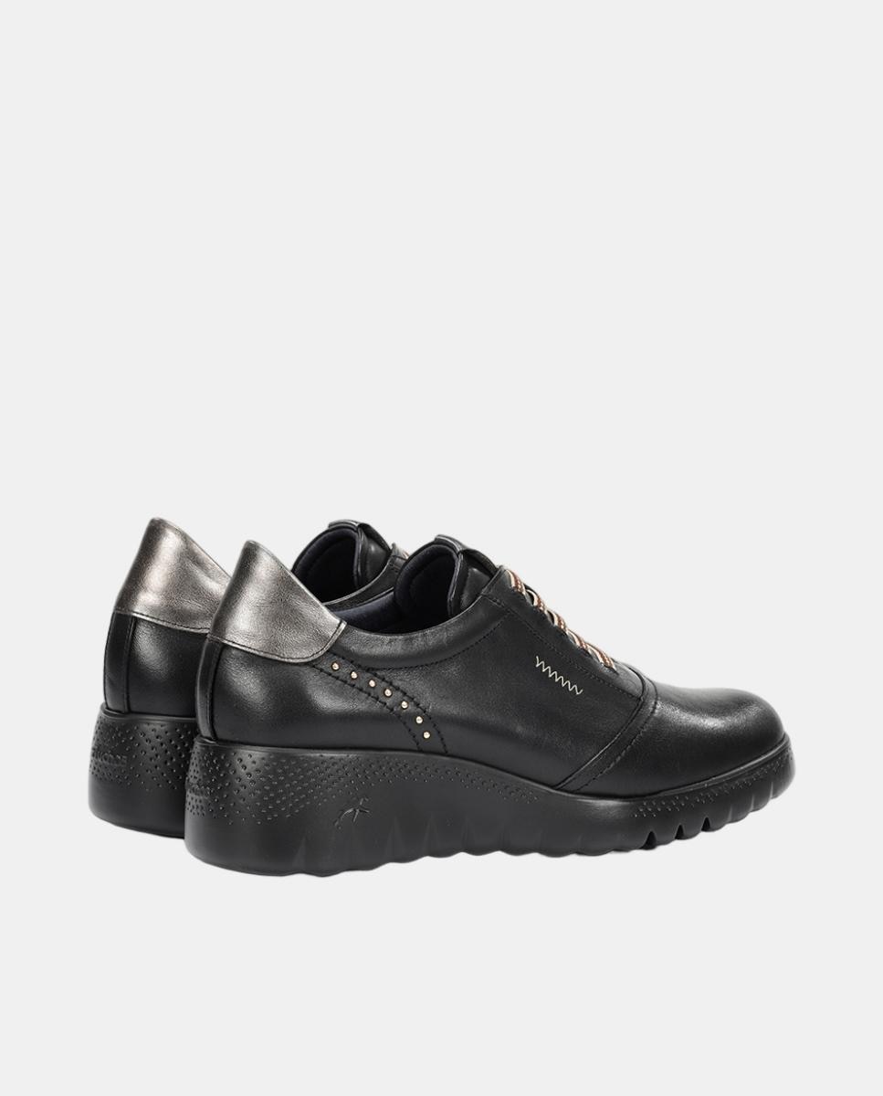 Sapatos em Pele com Fecho de Elásticos Preto-3