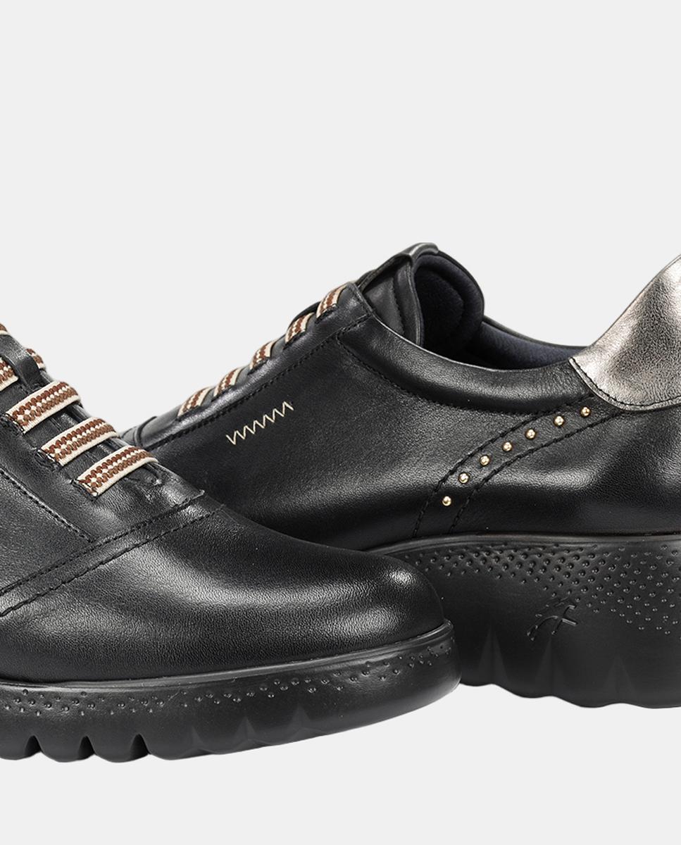 Sapatos em Pele com Fecho de Elásticos Preto-7