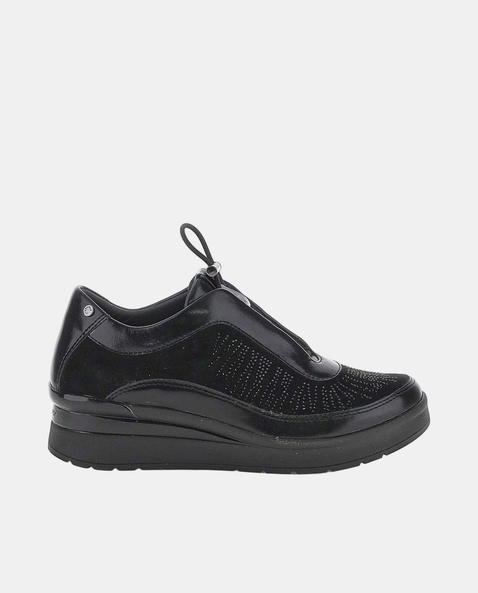 Imagen 0 de Zapato de mujer con cordones elásticos Negro