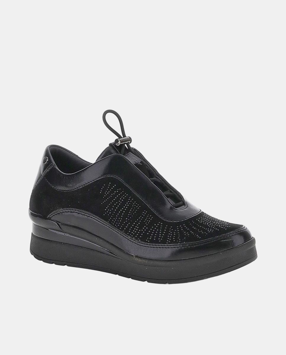 Sapatos com Atacadores Elásticos Preto-2