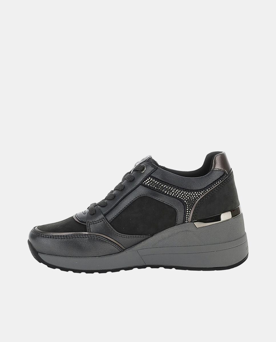Sapatos com Cunha, Atacadores e Fecho de Correr Cinzento-escuro-3