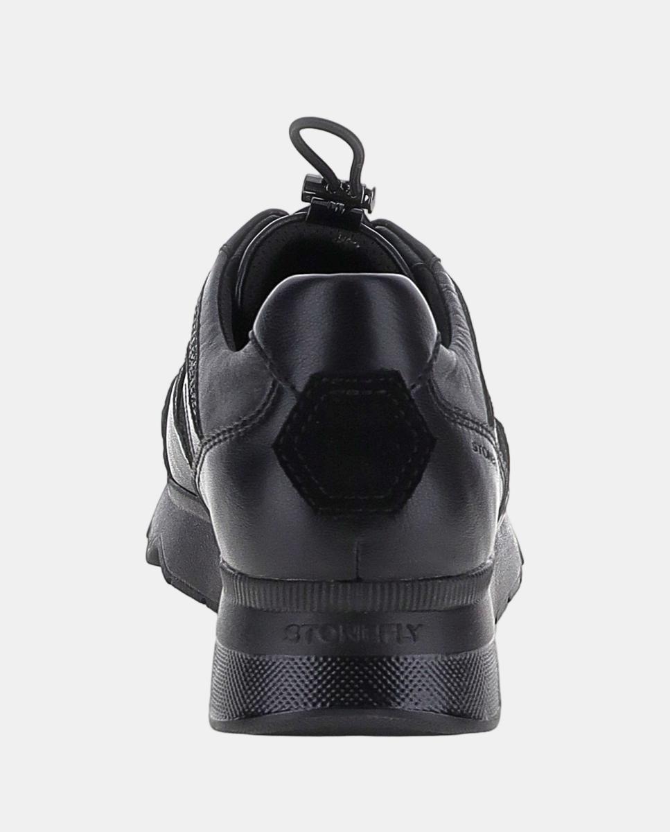 Deportivo de mujer con cordones elásticos y piso dentado - Stonefly - Negro Negro-5
