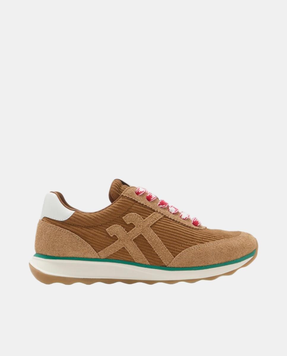 Deportiva de mujer Retro FF cord de piel y pana - FitFlop - Marrón chocolate Marrón chocolate-1