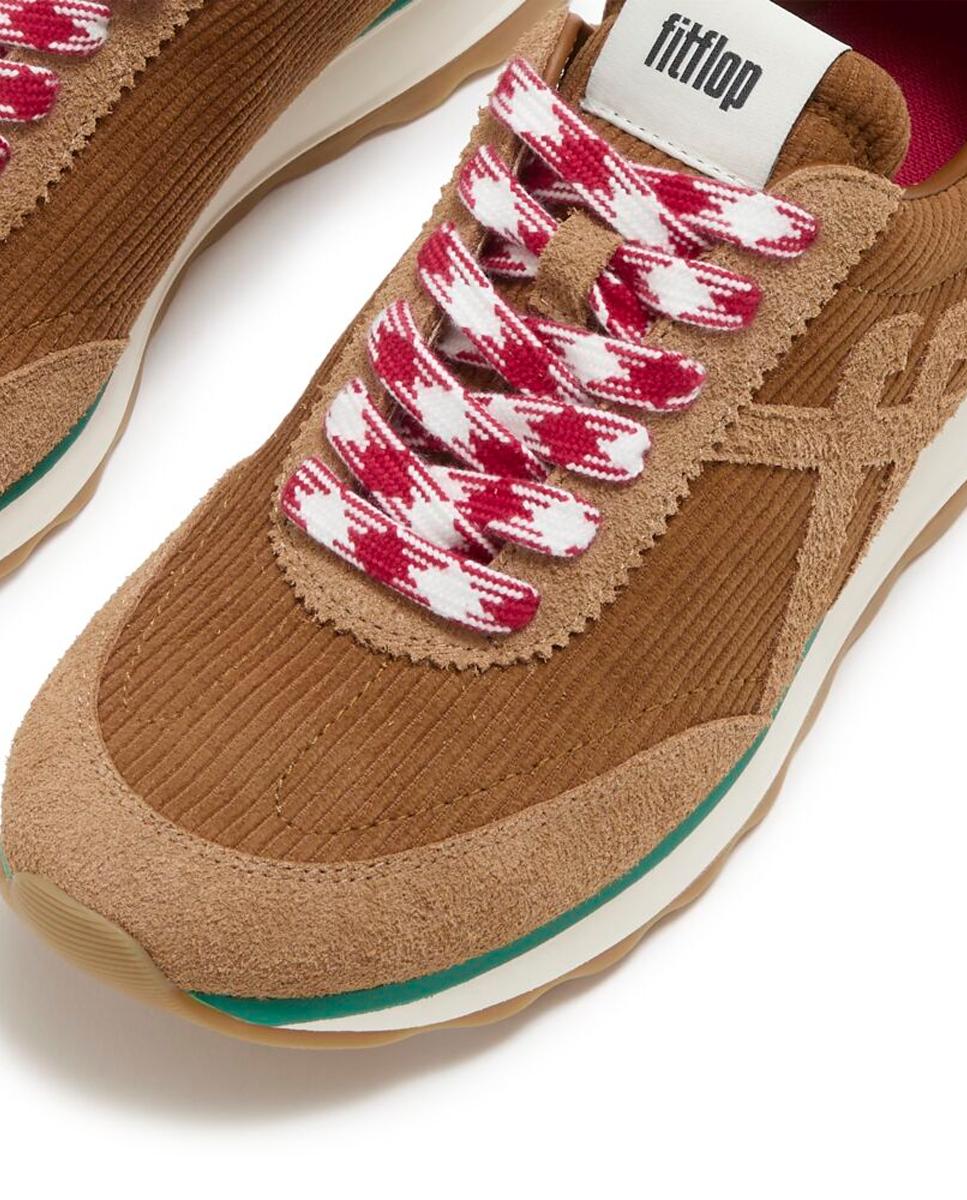 Deportiva de mujer Retro FF cord de piel y pana - FitFlop - Marrón chocolate Marrón chocolate-3