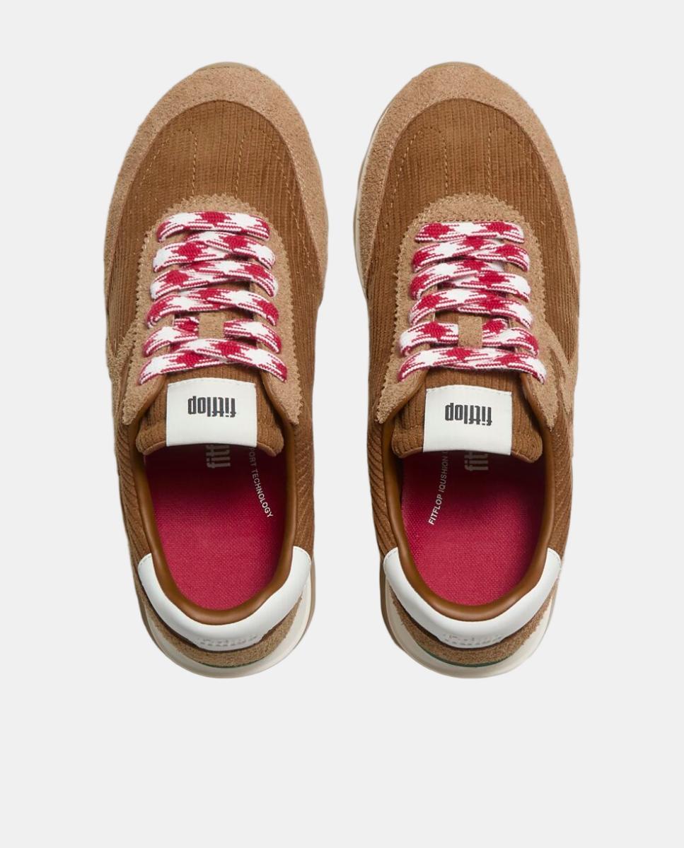 Deportiva de mujer Retro FF cord de piel y pana - FitFlop - Marrón chocolate Marrón chocolate-4