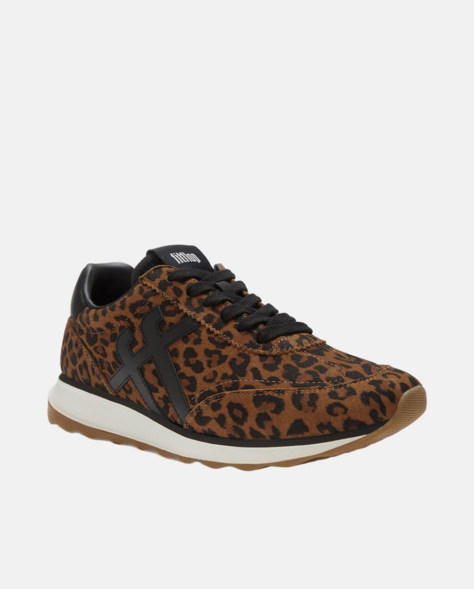 Deportiva de mujer Retro Q ff de piel con estampado de leopardo - FitFlop - Multicolor Multicolor-2
