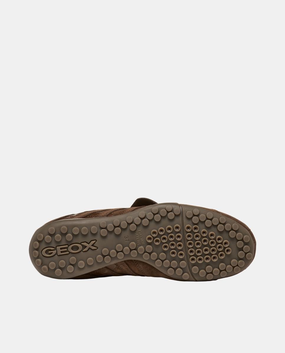 Deportiva de mujer en ante con cordones - Geox - Marrón Marrón-5