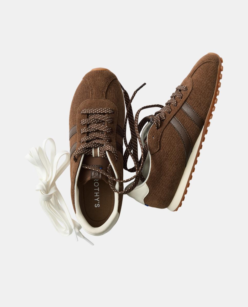 Sapatilhas Ivy com Design Retro e Tecido de Malha Castanho-5