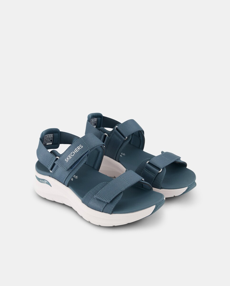 Sandálias Arch Fit com Ajuste Triplo de Velcro Azul-2