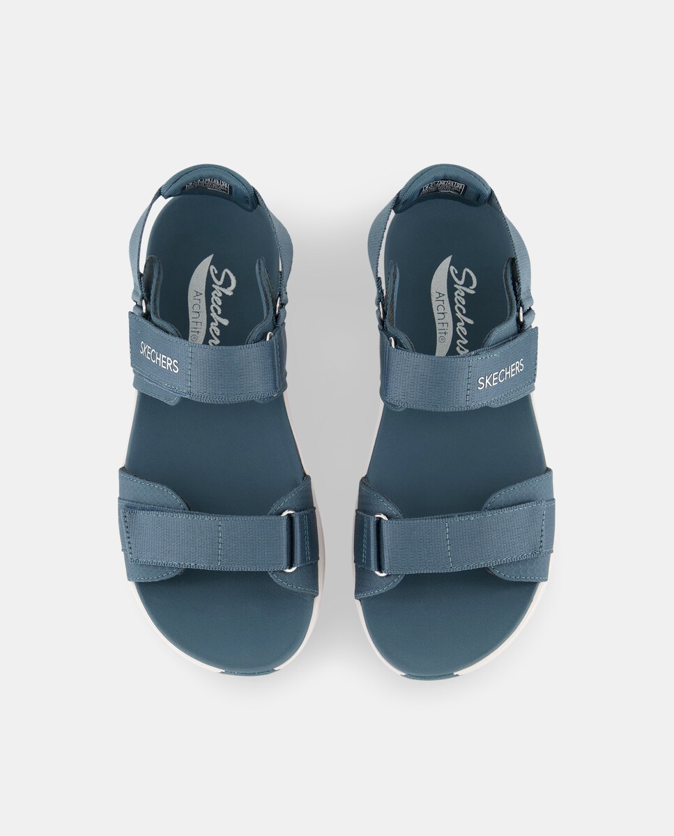 Sandálias Arch Fit com Ajuste Triplo de Velcro Azul-4