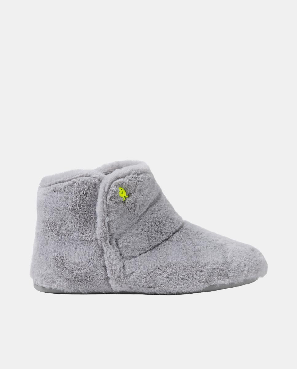 Zapatillas de casa abotinadas de pelo - Hot Potatoes - Gris Gris-1