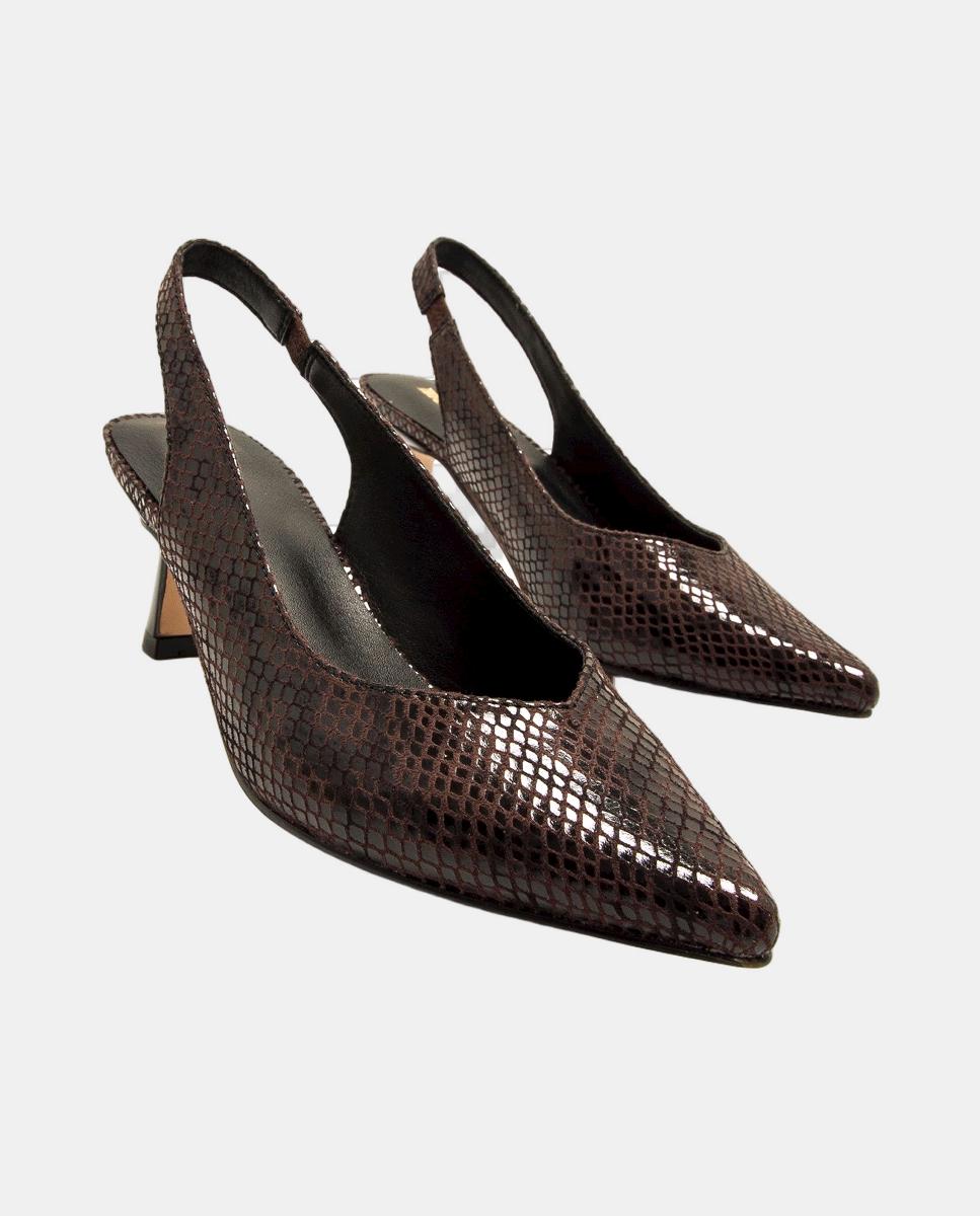 Zapatos de tacón destalonados para mujer - Mustang - Marrón chocolate Marrón chocolate-4