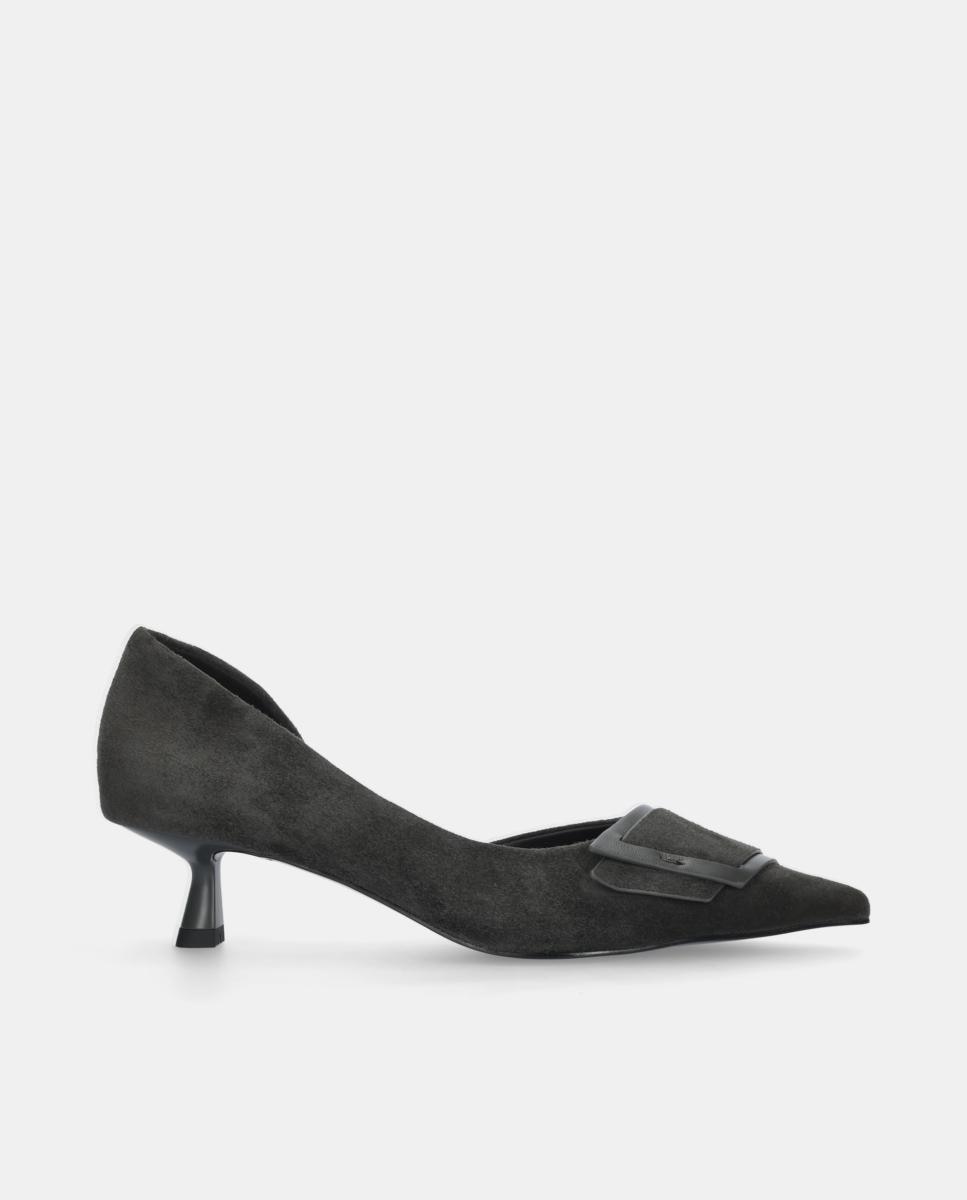 Imagem 0 de Sapatos de Salto em Camurça com Adorno