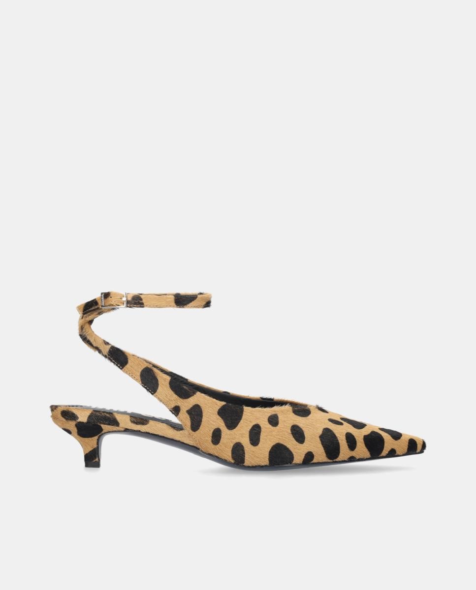 Imagem 0 de Sapatos Tipo Mules em Pele com Salto de Agulha