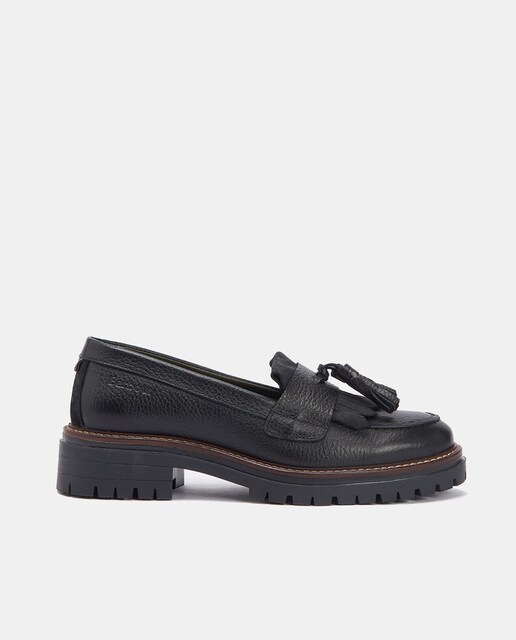 Mocasin piel con borlas