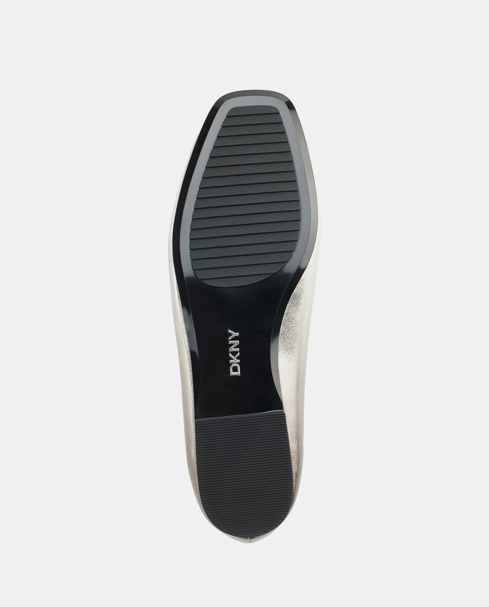 Bailarinas de mujer planas con adorno logo marca - DKNY - Plata Plata-5