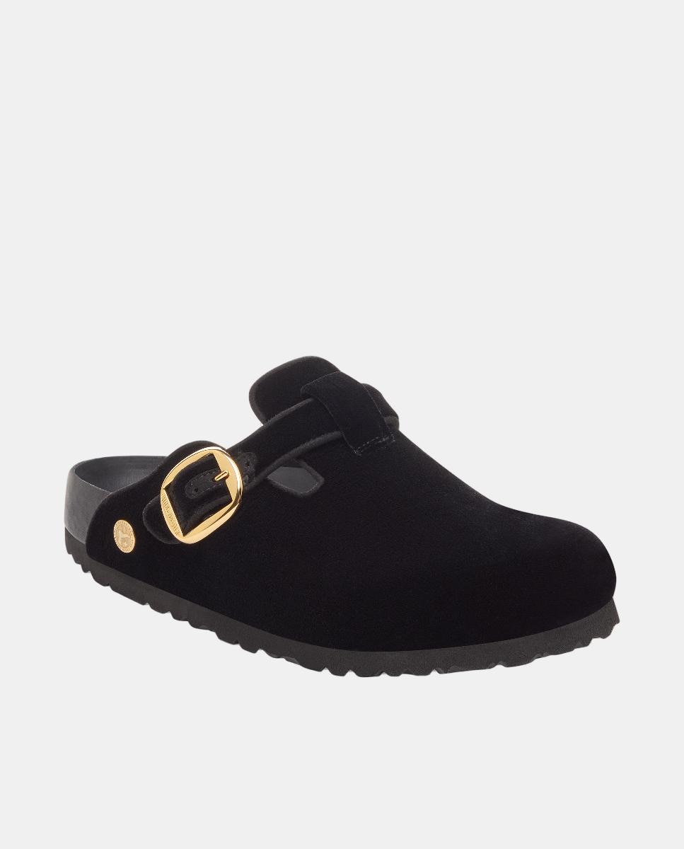 Imagem 0 de Mules com Fivela Grande em Veludo