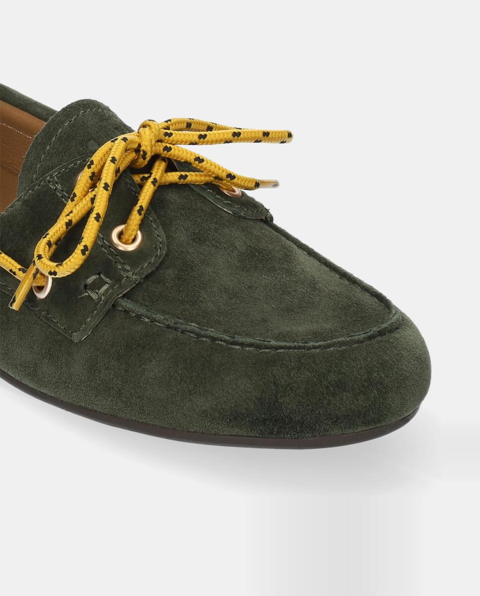 Mocassins Náuticos com Atacadores Verde-militar-3
