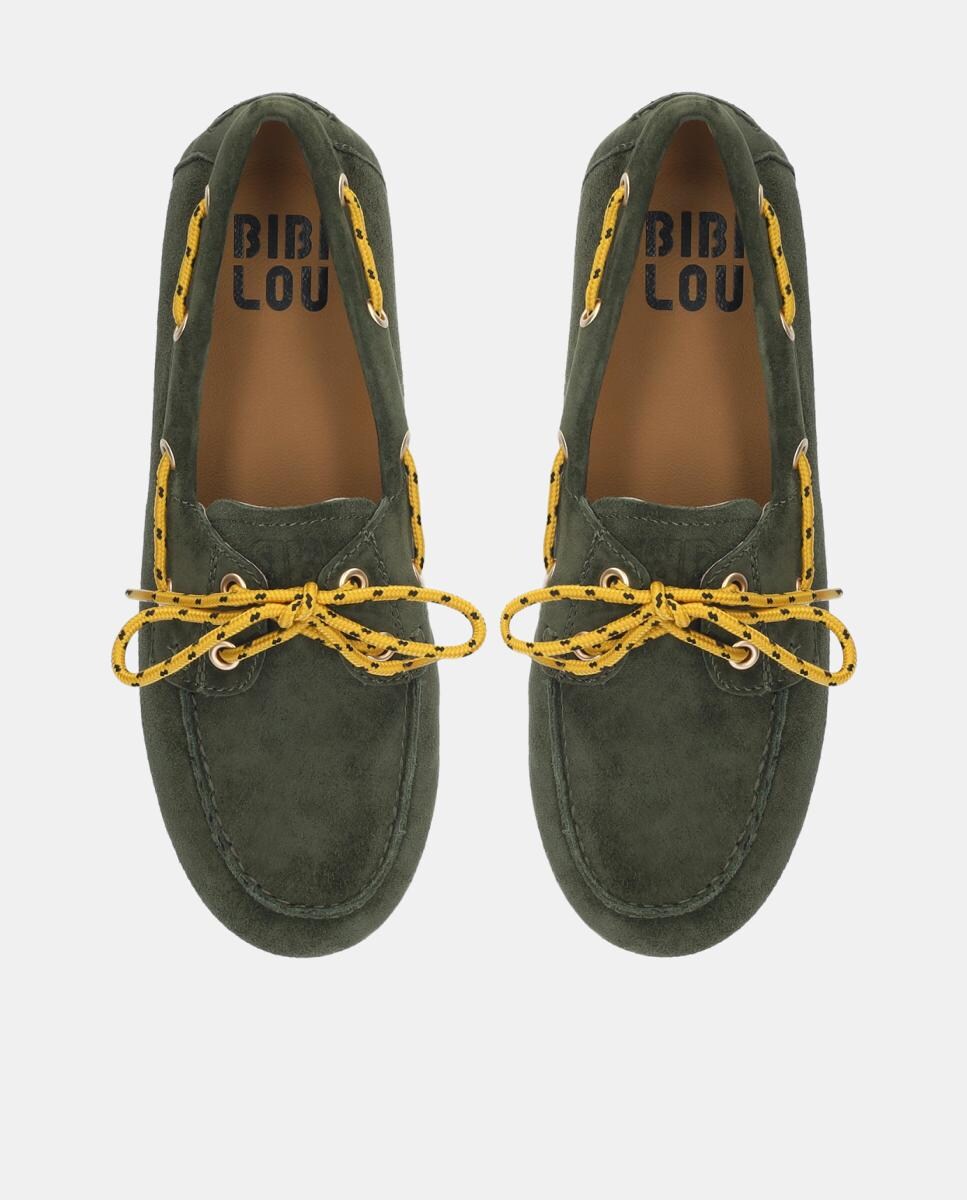 Mocassins Náuticos com Atacadores Verde-militar-4