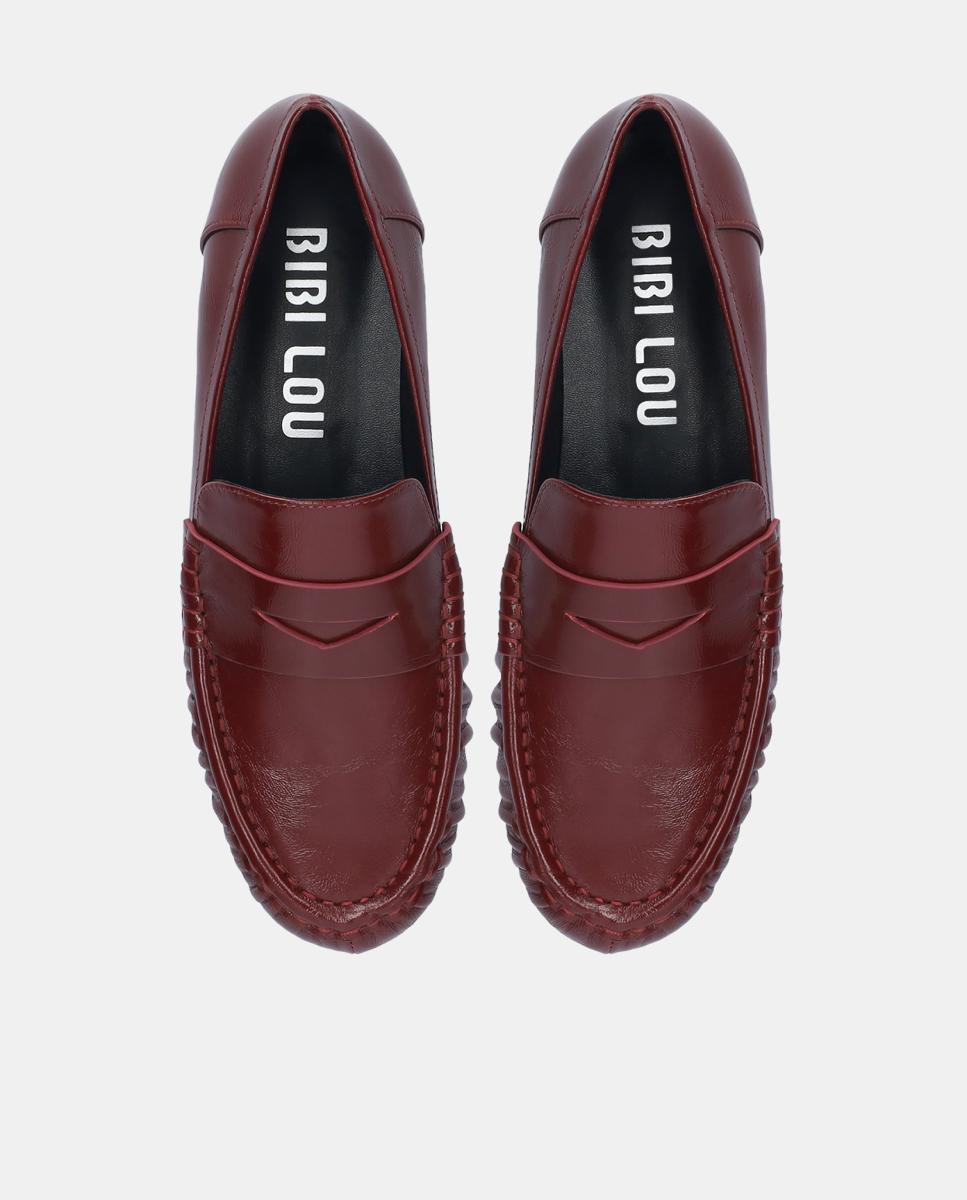 Mocassins de Biqueira Redonda Vermelho-cereja-3