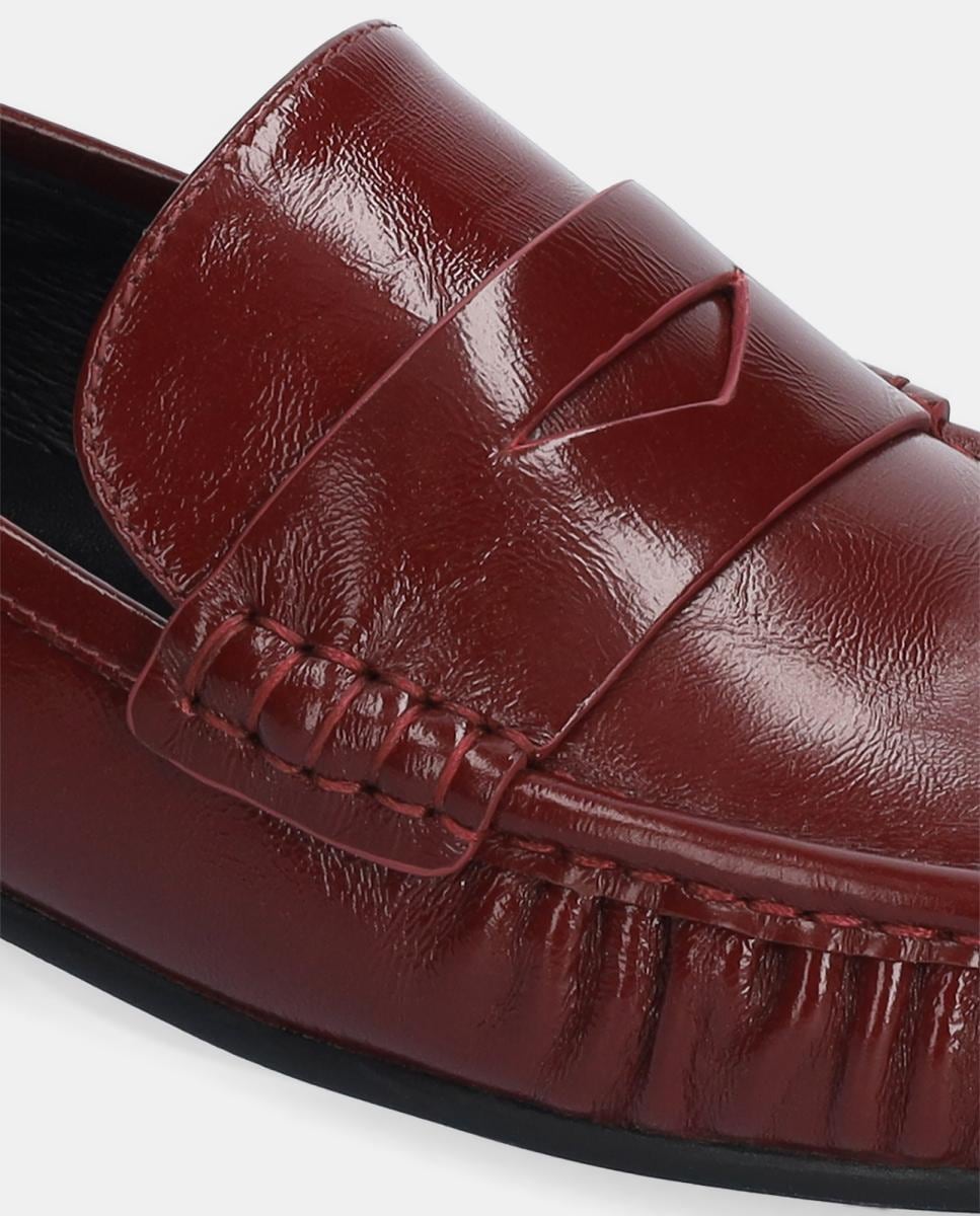 Mocassins de Biqueira Redonda Vermelho-cereja-4