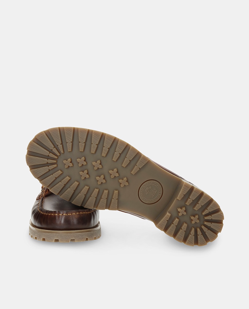 Náuticos em Pele com Forro de Pele Castanho-3