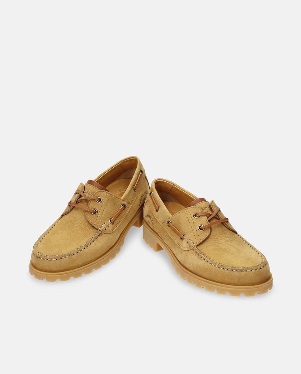 Náuticos em Pele com Forro de Pele Amarelo Camel-2