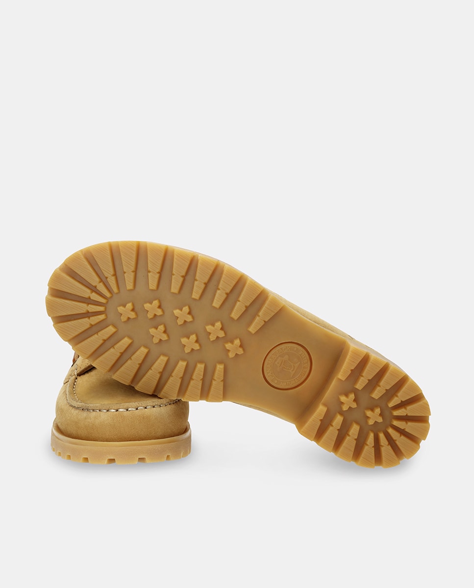 Náuticos em Pele com Forro de Pele Amarelo Camel-3