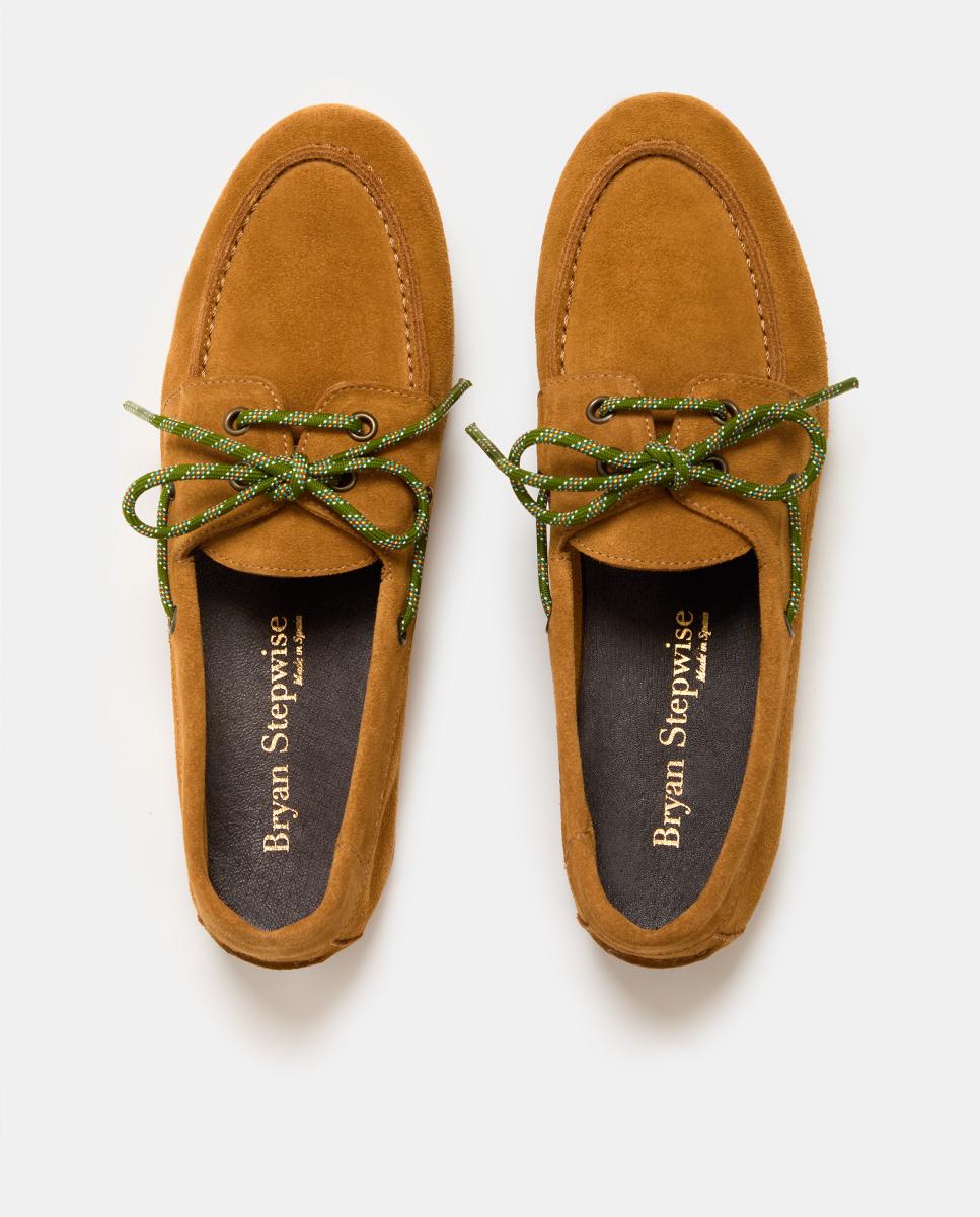 Zapato plano de mujer tipo nautico en piel - Bryan Stepwise - Cuero Cuero-3