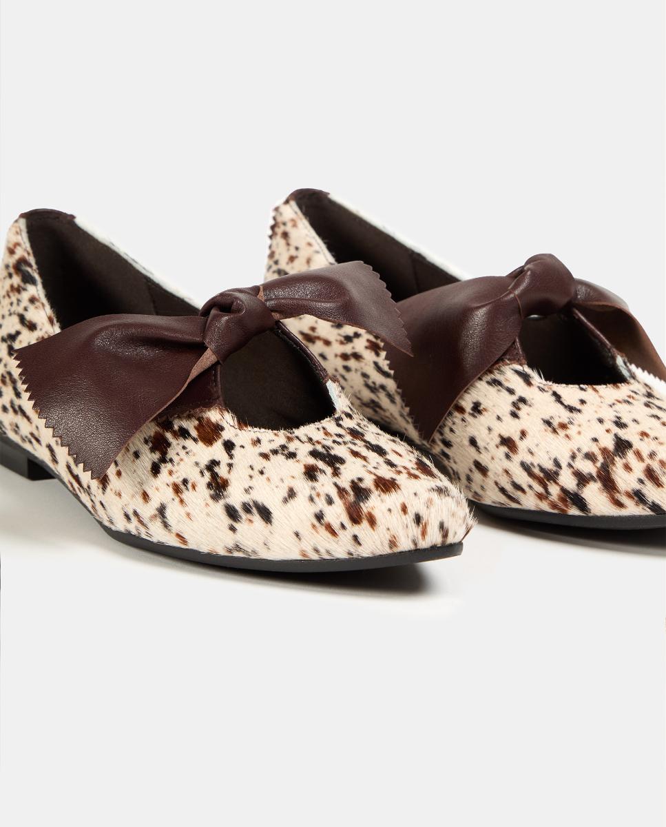 Sapatos de Presilha Rasos com Laço Multicolor-5