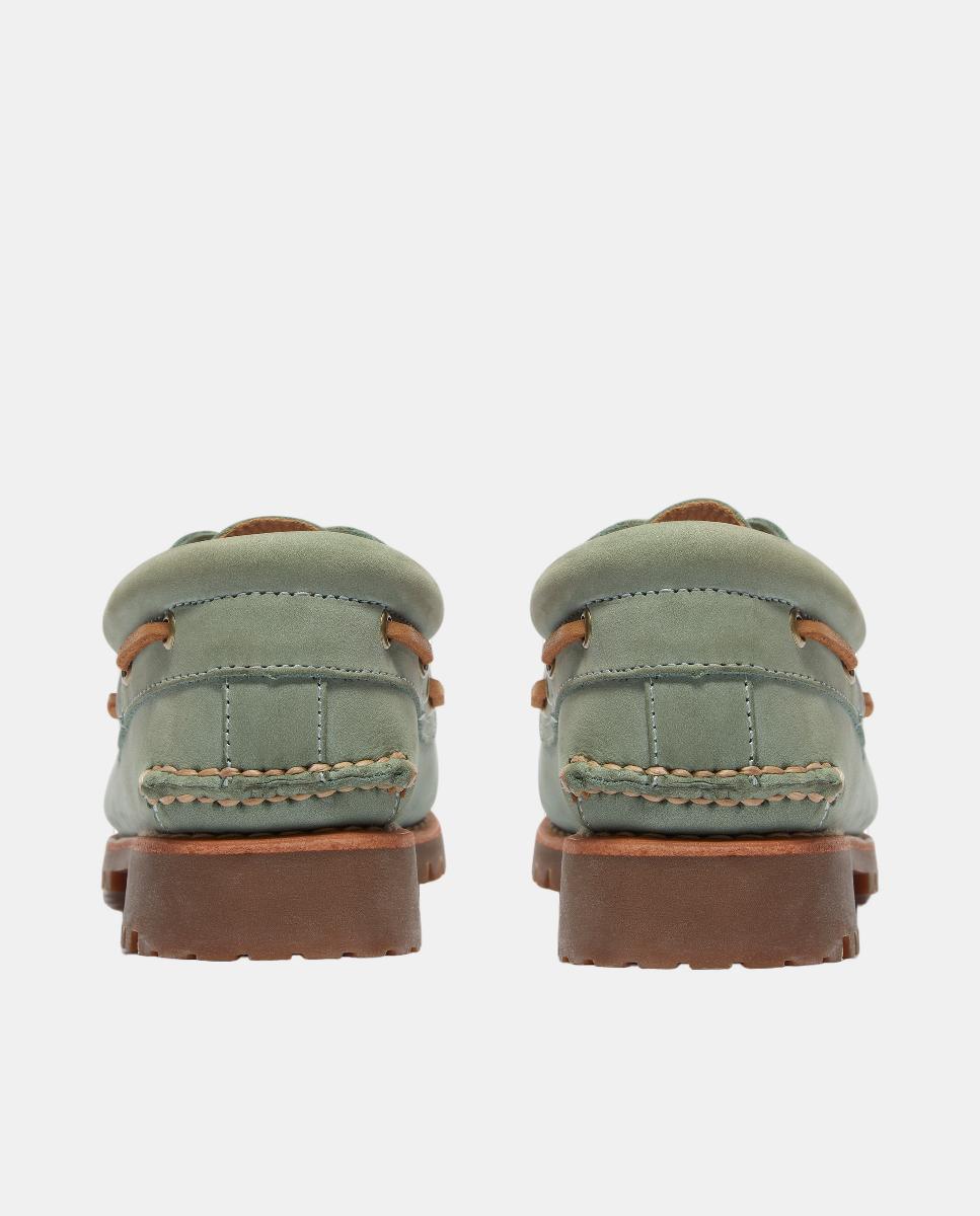Náuticos de 3 Ilhós Cosidos à Mão Authentic Verde Aqua-5